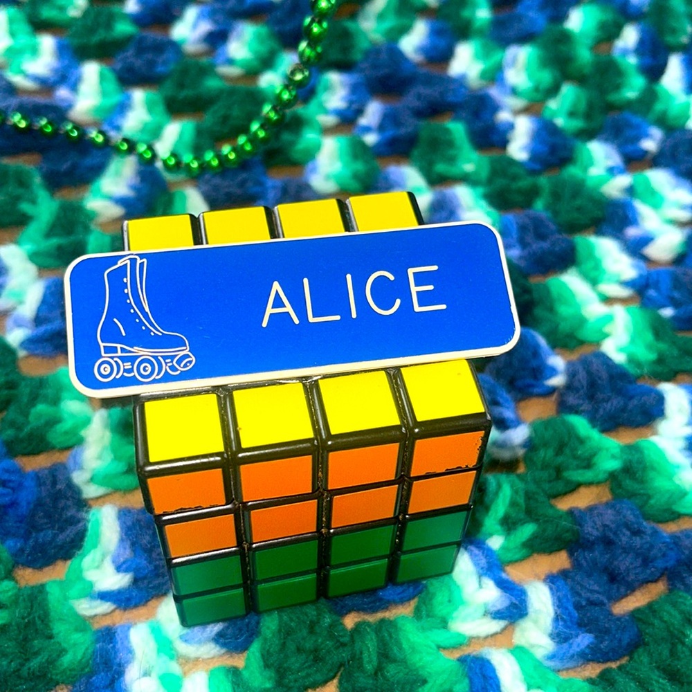 Vintage Roller Rink Employee Alice Nametag